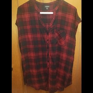 00 • TORRID • Dark Red Plaid Tunic
